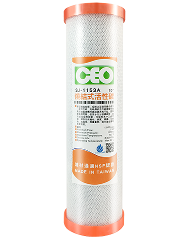 필터 요소 | 대만산 10인치 소결 카본 CTO [오렌지색 커버]